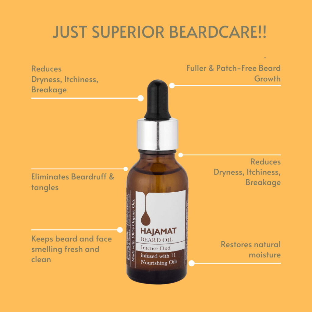 Organic Beard Oil Infused with 11 Nourishing Oils (30 Ml) - Intense Oud